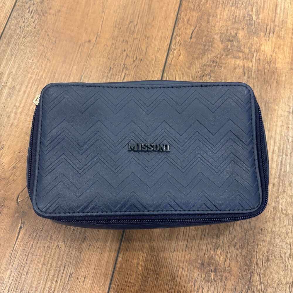 Missoni Exclusive Delta One Travel Case Pouch Blue Wave Zipper Limited Edition